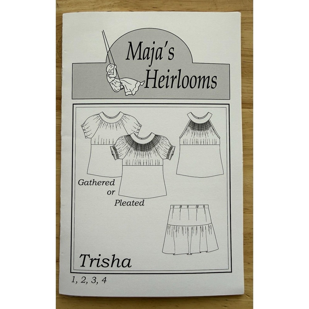 Maja's Heirlooms Pattern: TRISHA Girl's Kid's Skort & Smocked Top Size 1-4 Uncut